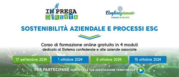 Corso gratuito online “Sostenibilità aziendale e processi ESG” dal 17/9/2024